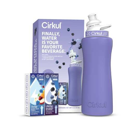 32oz. Matte Periwinkle Stainless Steel Bottle Starter Kit